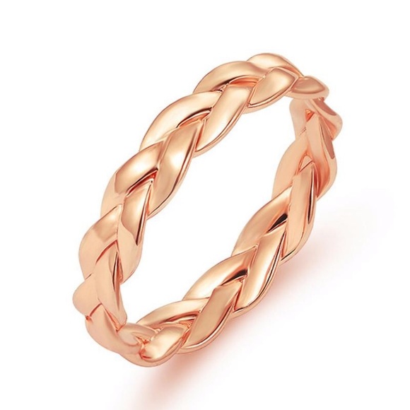 🎉 HP🎉 Rose Gold Braided Ring Band - Picture 1 of 5